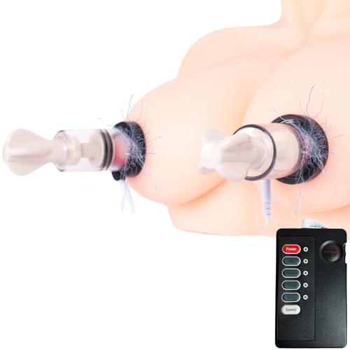 Elektro Schock Nippel Sucker Set, Elektrostimulation Nippelsauger Brustwarzensauger Brust Massagegerät Stimulator Sex toy Klitoris Sauger SM Fetisch Sexspielzeug für Frauen Paare
