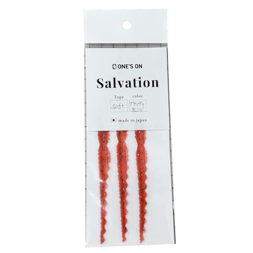 SALVATION 3本 釣り 釣り具 タイラバネクタイ エラストマー素材 水流 反応 海釣り 海 アウトドア (ブラッディ―オレンジ)