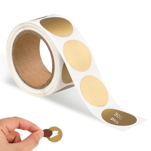 300 Stück Rubbelaufkleber 2,5 cm Rubbelsticker Gold, Rubbel Aufkleber, Runde Rubbellose Selber Rubbel Etiketten, Rubbellose Selber Machen Scratch Sticker