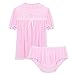 iEFiEL Herren Sissy Dessous Set - Baby Cute Männer Unterwäsche Set Transparent Chiffon T-Shirt Kurzarm Hemd und Briefs mit Spitzen Rüschen Rosa Large