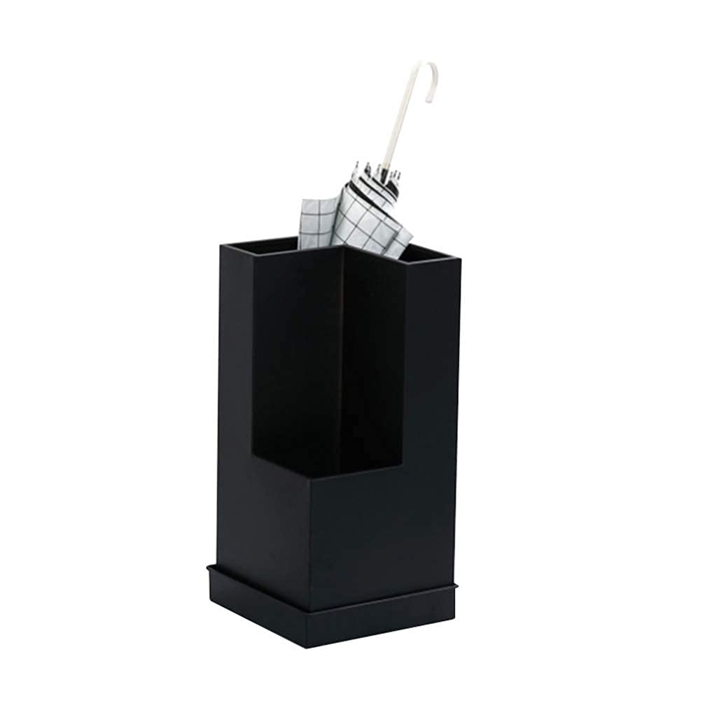 Gardeneea Umbrella Stand, Umbrella Stand Rack,Umbrella Stand Creative Wrought Iron,Home Hotel Umbrella Drain Stand,Removable Drip Tray,White (Black)