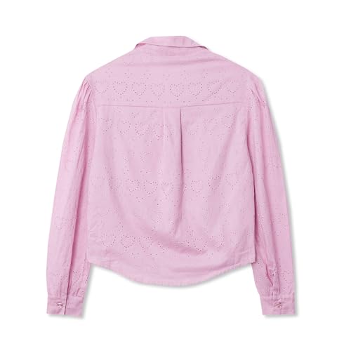 Lands' End Girls Long Sleeve Woven Hearts Top3