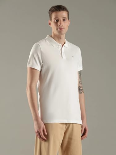 Image of Solid Slim Fit Cotton Polo T-Shirt