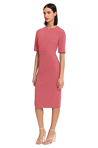 Image of Donna Morgan Women's Curved Waist Seam Crepe Workwear Dress Career Office Desk to Dinner Event Occasion Guest of