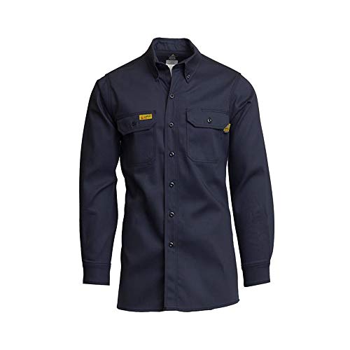 Get Popular Offer LAPCO GOS7NY-3XL-REG Long Sleeve 88-Percent Cotton 12-Percent Nylon Flame Resistant Navy Shirt, 3X-Large