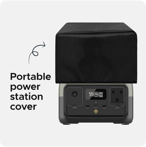 Image of Black Portable Power Station Cover - Durable, Dust & Scratch Proof, Washable Nylon, Universal Fit - EcoFlow RIVER 2 Compatible