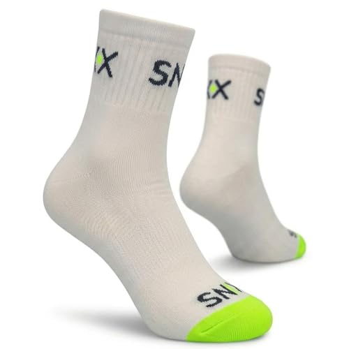 Image of SNIX Sportswear Women's Athletic Ankle Socks | White with Orange Colour Accent | Breathable, Cushioned & Sweat-Wicking | Ideal for Gym, Running, Training & Sports - Free Size, 1 Pair