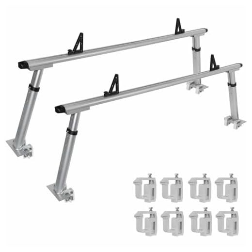 OUTPRIZE Non-Drilling Aluminum Truck Rack, Heavy Duty Width and Height Extendable Truck Bed Ladder Rack, Fit for Max 66" Wide Truck Bed, 600 lb. Capacity