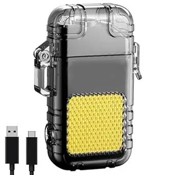 wyuwing USB Rechargeable Coil Lighter, LED Flashlight & COB Light – Transparent Keychain Torch, Flameless Coil Lighter. Water Resistant, Windproof & Shockproof.-image-24