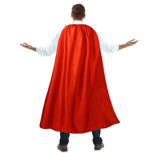 Adult Superhero Cape and Masks-Halloween Vampire Cape Men and Women Costume Party Superhero Cape(Red-140cm)