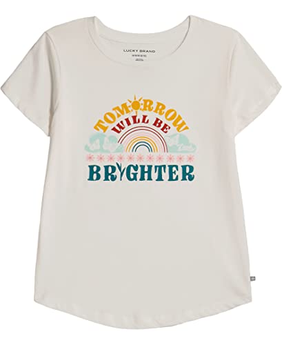 Image of Lucky Brand Girl's Short Sleeve Graphic T-Shirt, Tagless Cotton Tee with Fun Designs