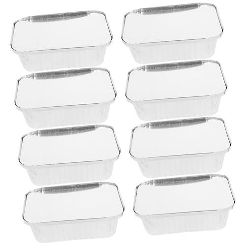 CHICAMPERA 50個 使い捨てアルミホイル長方形トレイ 蓋付き 高耐熱オーブン対応バーベキュー ピクニック パーティー用多機能ベーキングパン