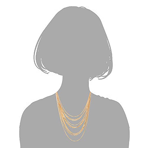 Waterfall Multi-Strand Chains Statement Collar Necklace with Rhinestones Chains, Dress4