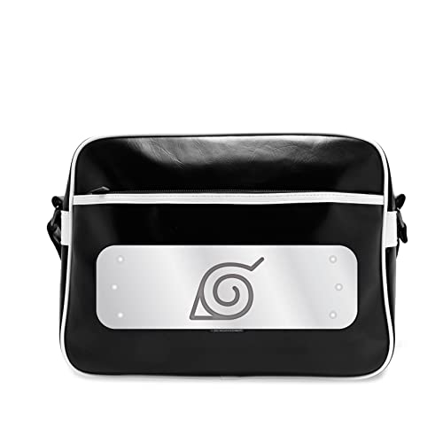 ABYstyle - Naruto Bag with Konoha Symbol Vinyl, Black, 38 x 29 x 12,5 cm