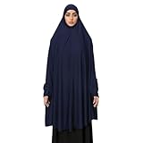 Cntqiang Instant Muslim Abayas with Sleeve Hijab for Women Long Shawl Full Cover Khimar Prayer Headscarf