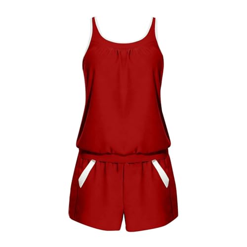 Tankini uni avec poches | Bikini 2 pièces confortable pour plage