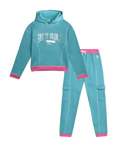 Body Glove Girls' Fleece Jog Set - 2 Piece Cozy Fleece Pullover Hoodie and Jogger Sweatpants (Size: 7-12)