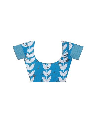Image of Satrani Women's Linen Printed & Zari Border Ready To Wear One Minute Pre Pleated Readymade Saree with Unstitched Blouse Piece