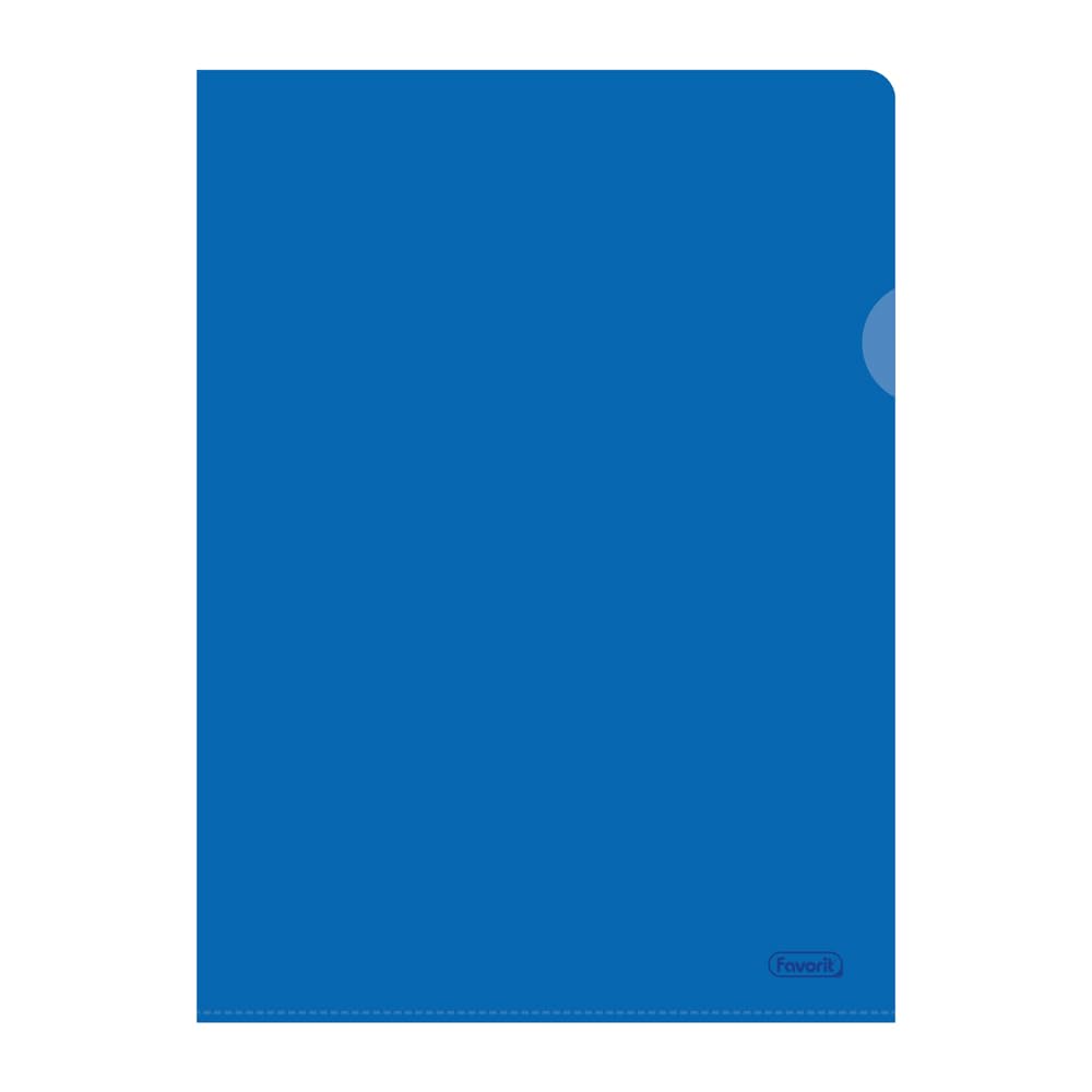 Favorit, L-Shaped Folders, 25 Pieces, Format 22 x 30 cm, Smooth Finish, Bio Based, Blue Cover