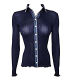 ETE 2024 Oscalito - Chemisier en Coton Fil d\'Ecosse plissé Bleu Marine - Taille - 4
