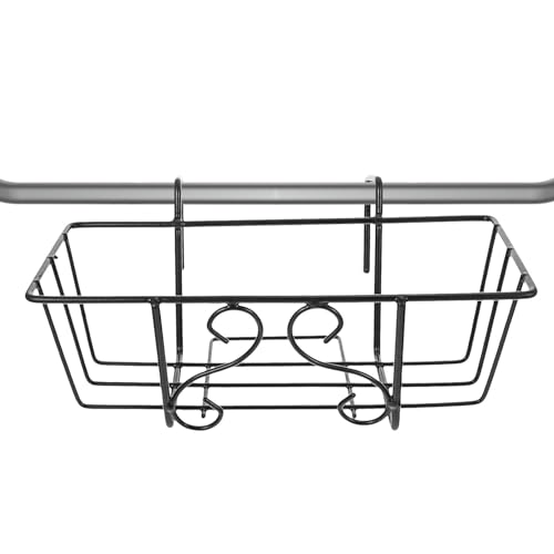SEWACC Support JardinièRe Balcon Suspendu En Fer Noir 32.00 X 15.00 X 14.00 Cm - Porte-Pot De Fleurs Robuste Pour DéCoration Balcon Et Jardin ExtéRieur...