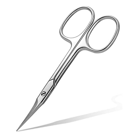 FVION Hautschere - NagelhautSchere Extra Scharf mit Gebogener Schneide, Hautschere Extra Fein zum Präzisen von Nagelhautresten, Nagelhaut Schere aus Edelstahl 9cm Cover