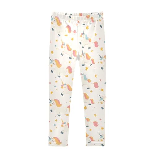 Cute Unicorn Girls Leggings,Workout Leggings for Girls Toddler Athletic Leggings Size for 3-10T