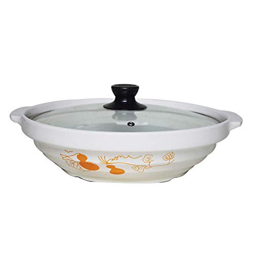 Keramik-Auflaufform mit Glasdeckel, handgefertigter Suppentopf Tontopf Runder Irdener Topf, geeignet für Induktionsherd Schwarzer Durchmesser