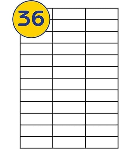 RFE 200 x Multipurpose A4 Label Sheets - 36 Labels Per Sheet (70 x 25mm Each) Self Adhesive-Easy Peel White Labels for Inkjet & Laser Printer-Address-Shipping-File-DIY Stickers-Printable Sticky Label