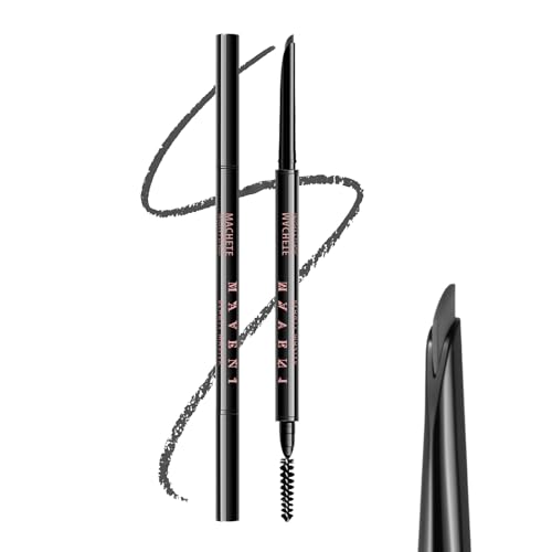 Microblading Eyebrow Pencil,Eyebrow Retractable Definer Pencil,Angled Precision Tip,0.1MM Ultra Slim Eyebrow Makeup,Long-Lasting Waterproof,Smudgeproof (02 LIGHT GREY, 1 Pack)