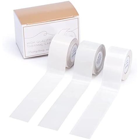D50 Labels for Memoking D50 Label Maker, Self-Adhesive Continuous Label Transparent Tape,3/4" X 236 1/8"(20mm X 6m), 3 Rolls, Suitable for Home, Office, Storage,School,Date, Gift Cover