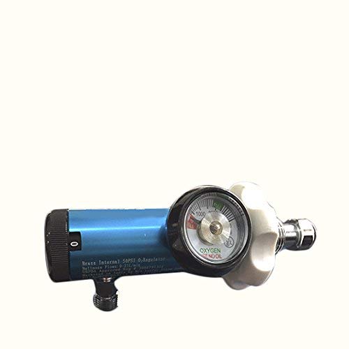 CROSSMED Oxygen Regulator with Humidifier Bottle and nasal cannula Mask for B and D Type Cylinders with six Months leakage warranty.