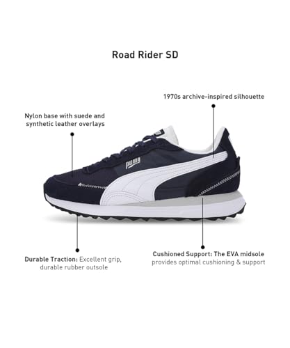 PUMA Puma Unisex-Adult Road Rider SdSneaker, Navy-White, 10 UK