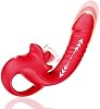 Dildo Vibrador con Empuje Realista para Adultos, Juguete Sexual de Rosa para Punto G para Mujeres | Vibrador con Lamido de Clítoris con 10 Modos de Empuje y Vibración y 10 Modos de Lamido con Lengua, Estimulador de Silicona para Parejas 2
