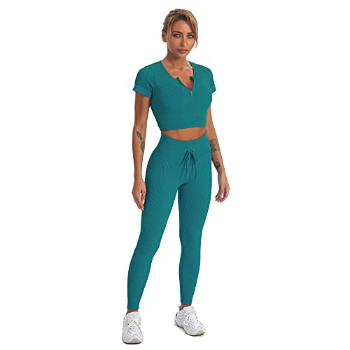 Fitness running yoga trajes de dos piezas con pantalones ajustados deportivos