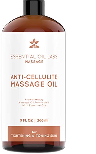 Anti Cellulite Massage Oil w/Eucalyptus Essential Oil, Grapeseed Oil, Lemon Essential Oil & Grapefruit Essential Oil â€“ All-Natural, Non-Greasy Aromatherapy Body Oil for Smooth, Plumped Skin [9 oz]