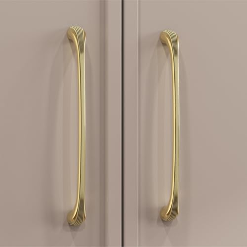 Image of LAPO 12 Inch Pull Handles for Wardrobes, Perfect for Cupboard Doors, Comfortable Grip Control, Easy Setup, Corrosion Resistant Coating, Hole to Hole Size 28.5 cm (Antique Gold, Pack of 2)
