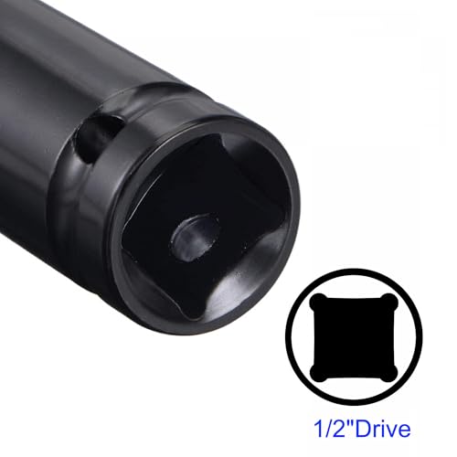 MACHSWON 2Pcs 1/2 Inch Drive - 30mm Deep Impact Socket with 6 Point Design, Heat-Treated Cr-V Steel 200mm Length, Metric Sizes - Image 4