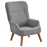 タマリビング(Tamaliving) ハイバック1Pチェア ポポララ グレー 肘付き ポケット収納付き 包み込む座り心地 高座椅子 1Pソファ 木脚 50006173