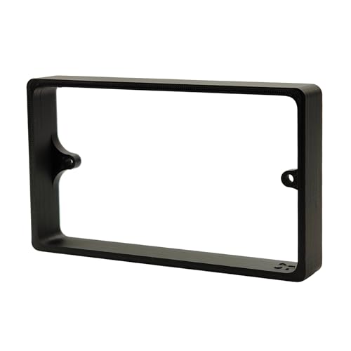 2-Gang 20mm Black Double Socket Spacer - Wall Box Extender for Tiled or Panelled Surfaces