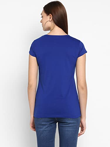 Image of Modeve Women Printed Cotton Blend Half Sleeve Round Neck T-Shirt for Summer