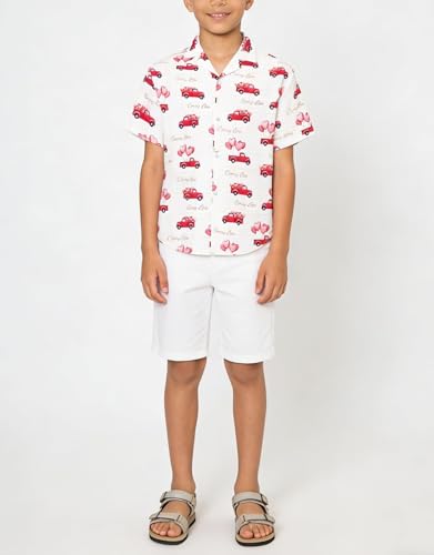Image of Cromoncent Matching Hawaiian Outfits for Family, Dad and Son Matching Luau Beach Tropical Shirts Mommy Daughter Tropical Sets