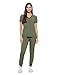 Natural Uniforms Womens Essential Cool Stretch Jogger Scrub Set (Olive, Medium)