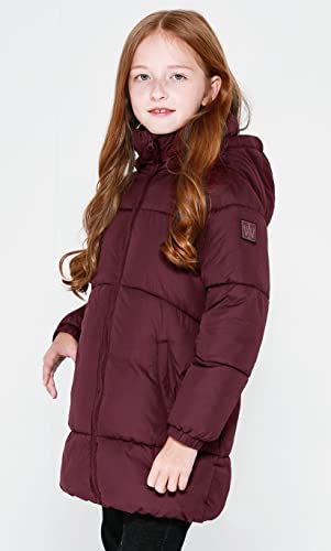 Image of SOLOCOTE Girls Winter Coats Heavyweight Mediun Length Warm Jackets Down-like Cotton Wadding Outwear 3-14Y