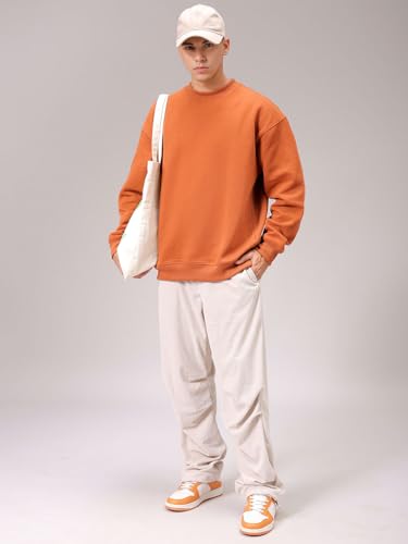 Image of The Indian Garage Co Men Oversized Solid Overhead Crewneck Sweatshirt