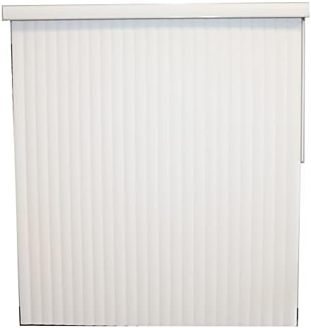 White Solid Vinyl Cordless Vertical Blinds with 3-1/2" Smooth Vanes 72" Wide x 84" Long, USA