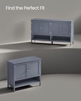 VASAGLE Shoe Cabinet, 3-Tier Shoe Storage Organizer, Modern Freestanding Cabinet with Height-Adjustable Shelf, 13.8 x 31.5 x 27.6 Inches, Entryway, Slate Gray ULBC044G01