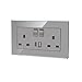 5 Pack CNBINGO Glass Double Switched Socket with USB-A and Type-C Charging Ports, Grey Tempered Glass Panel Wall Outlet, 2 Gang 13 Amp Electric Power Socket 5 Pack CNBINGO Glass Double Switched Socket with USB-A and Type-C Charging Ports, Grey Tempered Glass Panel Wall Outlet, 2 Gang 13 Amp Electric Power Socket