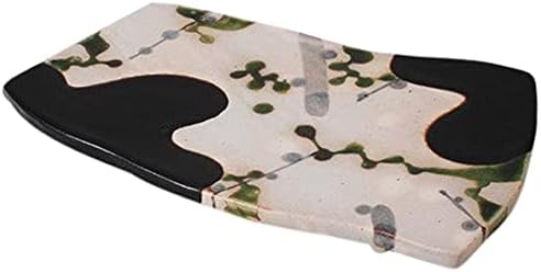 Set of 5 Black Oribe Crested Cutting Board Plate (Tamayama Kiln) 11.4 x 6.7 x 0.8 inches (29 x 17 x 2 cm), 32.0 oz (940 g), Special Pottery Dishes, Japanese Tableware, Restaurants, Commercial Use,