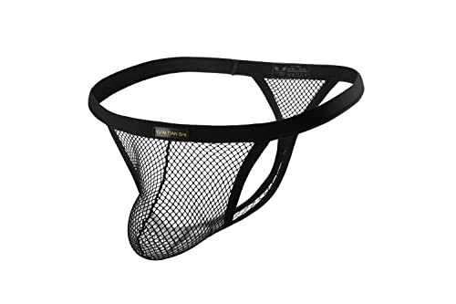 Evankin Men's Comforty Underwear Mesh Sexy G-Strings Transparent Thongs Bikini Pouch Underpants Male Multicolor T-back